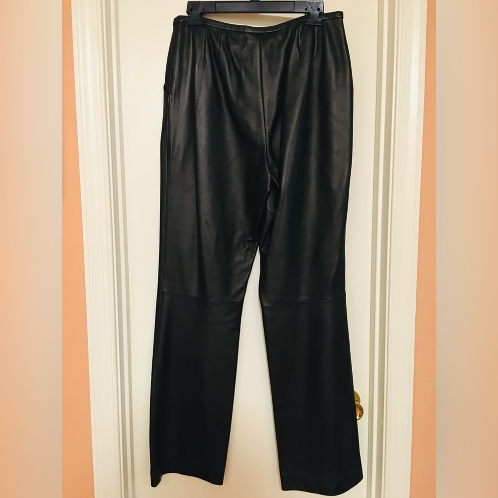 Lord & Taylor Black Genuine Soft Leather Pants Size 8